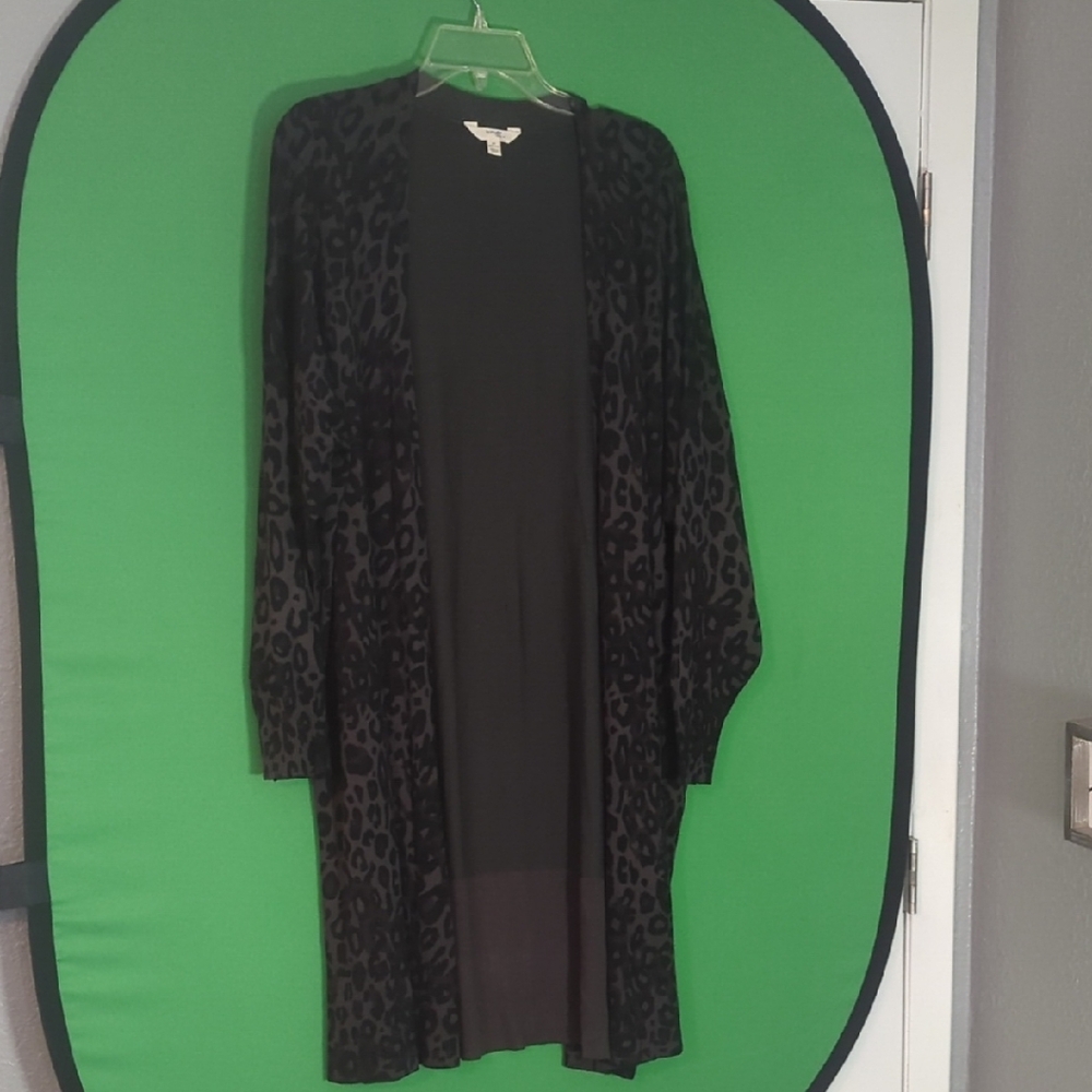 Terra & Sky Black Leopard Cardigan